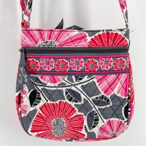 Vera Bradley Shoulder Bag Pink Gray Cherry Blossom Floral Quilted